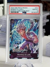 PSA 10 One Piece Monkey D. Luffy Bandai Card Game Fest 23-24 P-041 English