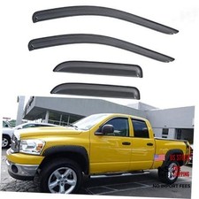 4pcs Window Visors Rain Guards for 02-08 for 2002-2009 Dodge Ram 1500 Quad Cab