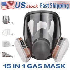 US Full Face Gas Mask Painting Spraying Respirator w/Filters for 6800 Facepiece