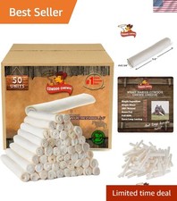 50 Count Collagen-Rich Rawhide Chews for Small Dogs - Natural 5-6 Inch Treats