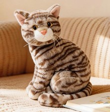 Shorthair Cat Plush Toy 10" Cute Stuffed Animal Doll Kids Birthday Gift
