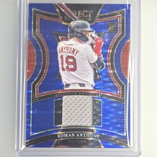 Roman Anthony 2025 Panini Select #SS-RA Selective Swatches Blue Pulsar Prizm