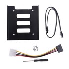 SSD/HDD Metal Mounting Bracket kit Convert 2.5 HDD/SSD to 3.5 Black +4 Pin Cable