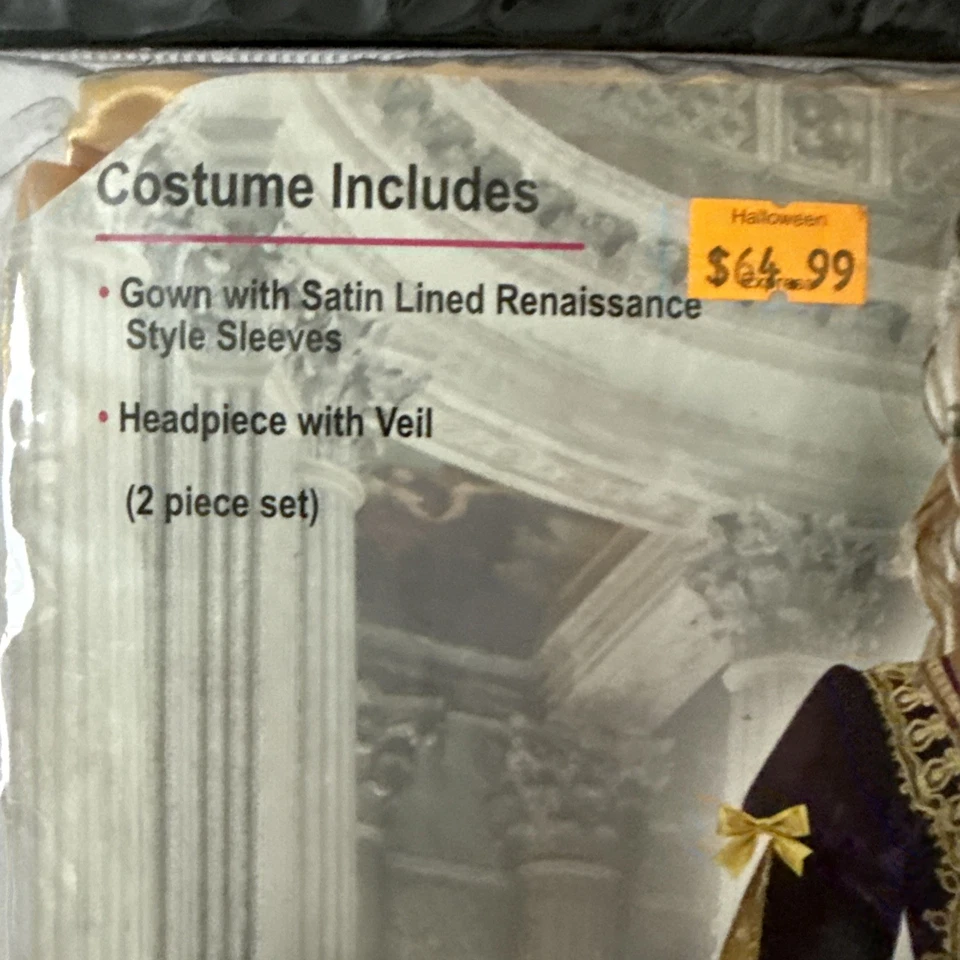 Vestido Disfraz Dreamgirl Reina de Tronos Renacimiento Mujer Talla Pequeña Nuevo con Etiquetas $65 Foto 4 de 4