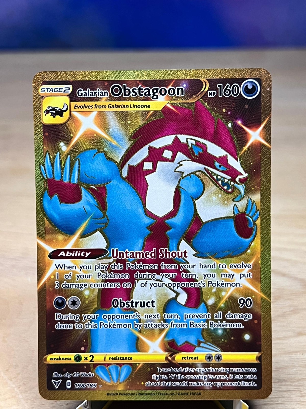 Vivid Voltage Galarian Obstagoon 198/185 Secret Rare Pokemon NM/M