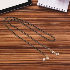2 Pcs Fashionable Metal Glasses Chain Beaded Spectacles Lanyard For Women