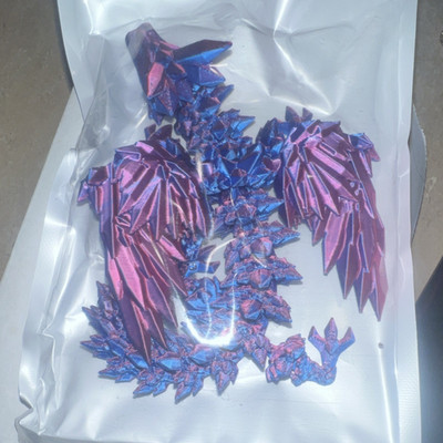 Purple Blue Resin Dragon Statue Fantasy Genre Dragon Theme Collectible Figurine