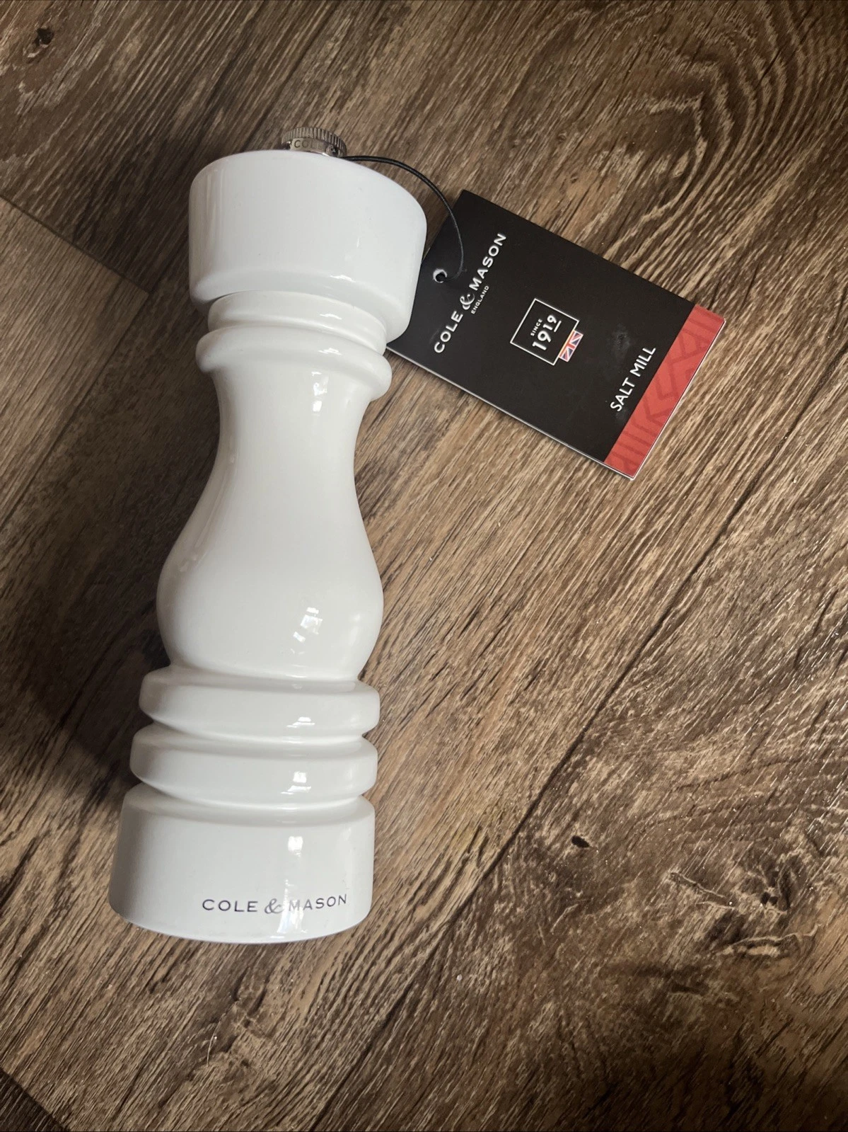 Cole & Mason 18cm White Gloss London Salt Mill New