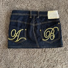 Y2K vintage Apple Bottom Womens denim low rise mini skirt Dark Wash Size S/11-12