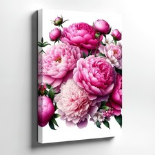 Wall Art Pink Peony Flower Bouquet Floral Botanical Home Room Modern Style Decor