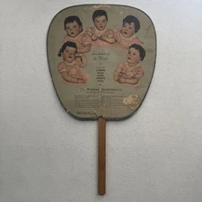 Vintage Dionne Quints Hand Fan Quintuplets 1936 / E.J.J Gobrecht Hanover, PA