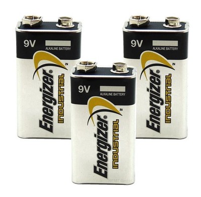 3 x Energizer Industrial 9V Block 4LR61 Blockbatterie lose für Rauchmelder