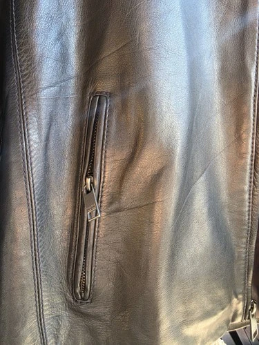 Andrew Marc Marc New York Men’s Black Leather Full Zip Biker Jacket XL image 7