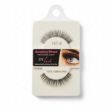 5 or 10 Pack Amazing Shine 747S Human Hair Natural Glamour False Eyelashes