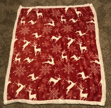 Reindeer Christmas Throw Blanket 48x60 Polyester