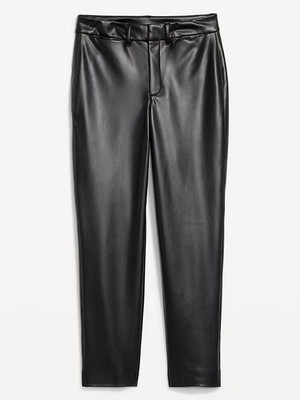 NWT Gap Faux Vegan Black Leather Pants Womens 12 Soft Pockets Rock Party Dressy