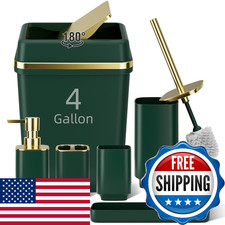 Wsbart 9Pcs Bathroom Accessory Set Dark Green...