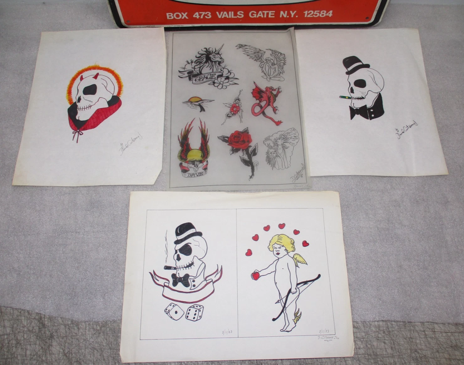 VINTAGE TATTOO FLASH 1980'S FROM BROOKLYN BASED ARTIST DAVID CUTRONE - product detail image 1