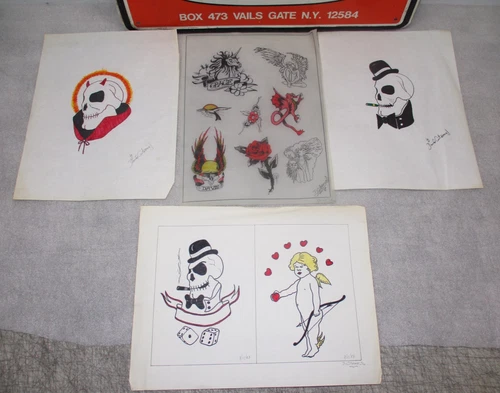 VINTAGE TATTOO FLASH 1980'S FROM BROOKLYN BASED ARTIST DAVID CUTRONE - product listing photo