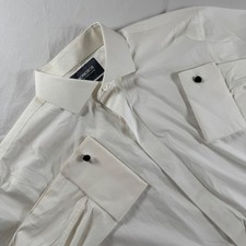 Bonobos Men's Size 16.5x35 White Tailored Slim Fit Italian Stretch Dress Shirt