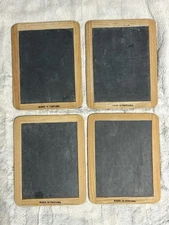 Vintage Set Of 4 Child’s Slate Chalk Board Made in Portugal 9.5” X 7.5”