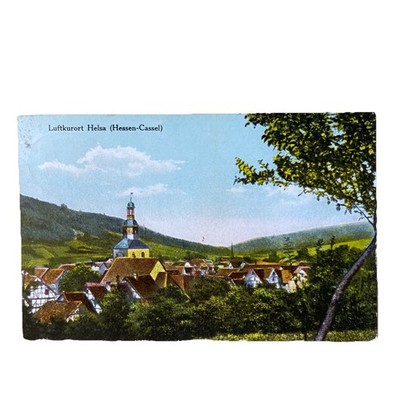 Postkarte AK Helsa Lkr. Kassel Ortsansicht Gelaufen Bahnpost