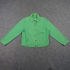 VINTAGE St John Sport Jacket Womens Small Green Bright Trucker Marie Gray USA