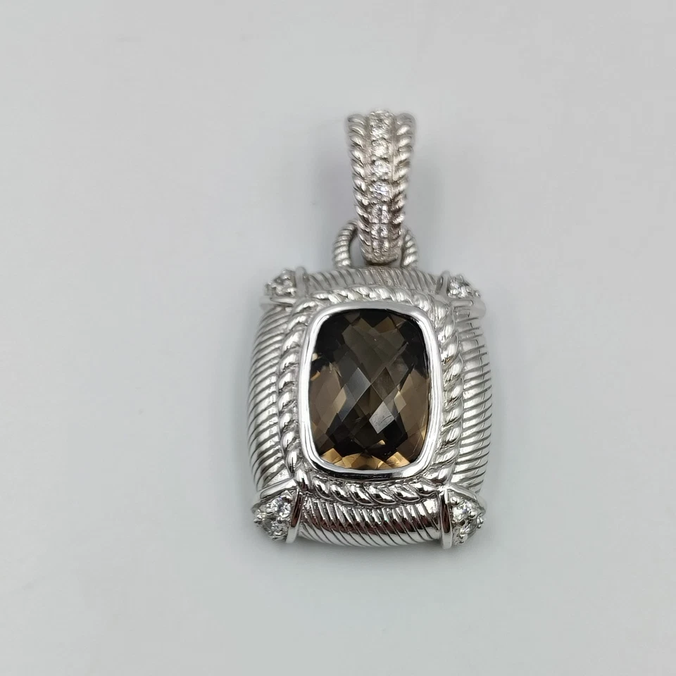 QVC Judith Ripka Plata de Ley 925 Cuarzo Ahumado y Circonita Circonita Foto 2 de 4