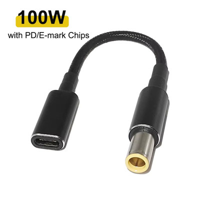 100W PD USB C auf Lenovo Laptop Rund Dongle Adapter Top Qualität 20V 5A