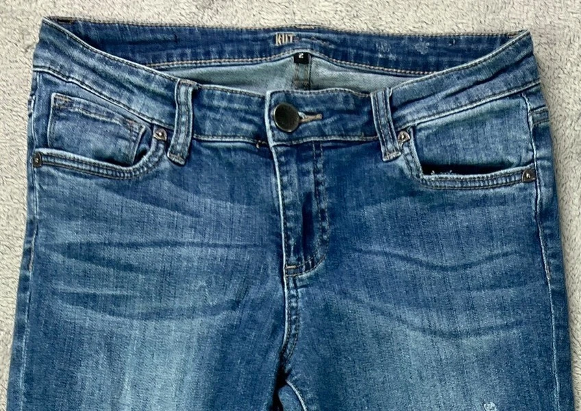 Kut from The Kloth Jeans Womens 2 Boyfriend Jeans Blue Distressed Wash Mid Rise - Image 3 of 4