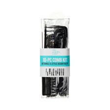 KISS Professional 10-pc Comb Set-Detangle Style Assortment One Size, Black