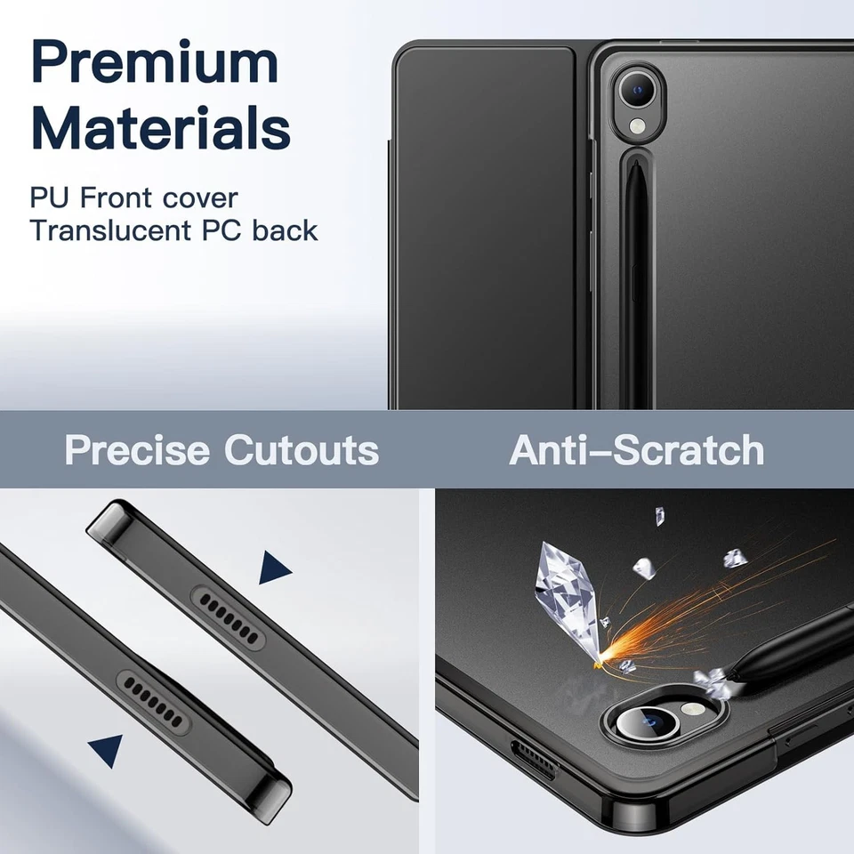 JETech Case for Samsung Galaxy Tab S9 11-Inch, Translucent Back Black  - Image 3 of 4