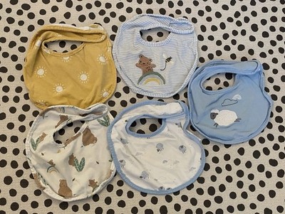 Konvolut 5 Stück John Lewis Baby Lätzchen 100% Baumwolle Geburt+