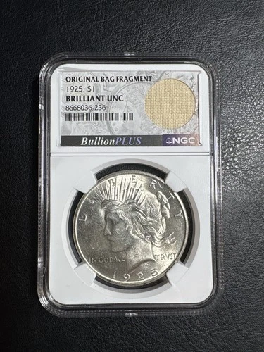 1925 Peace Dollar $1 NGC Brilliant Uncirculated – Original Bag Fragment
