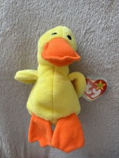 TY Beanie Babies - Quackers 1994 mint condition tag protector
