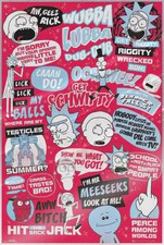 Rick and Morty - Poster Infographic - Quotes  Pictos  24" x 36"  LAMINATED 