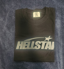 HELLSTAR Men s L Black Double-Sided Logo Graphic Print Crew Neck T-Shirt