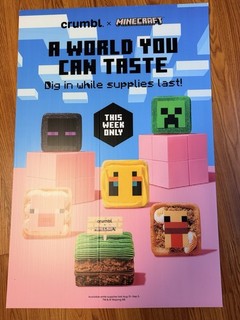 Crumbl x Minecraft Promotional Poster "A World You Can Taste"
