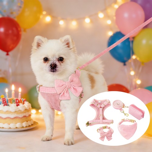 Small Dog Harness Collar and Leash Set Puppy Harness Set Dog Harness