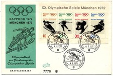 Bundesrepublik 1971 Ersttagsbrief - Olympische Spiele Michel Nr. Block 6