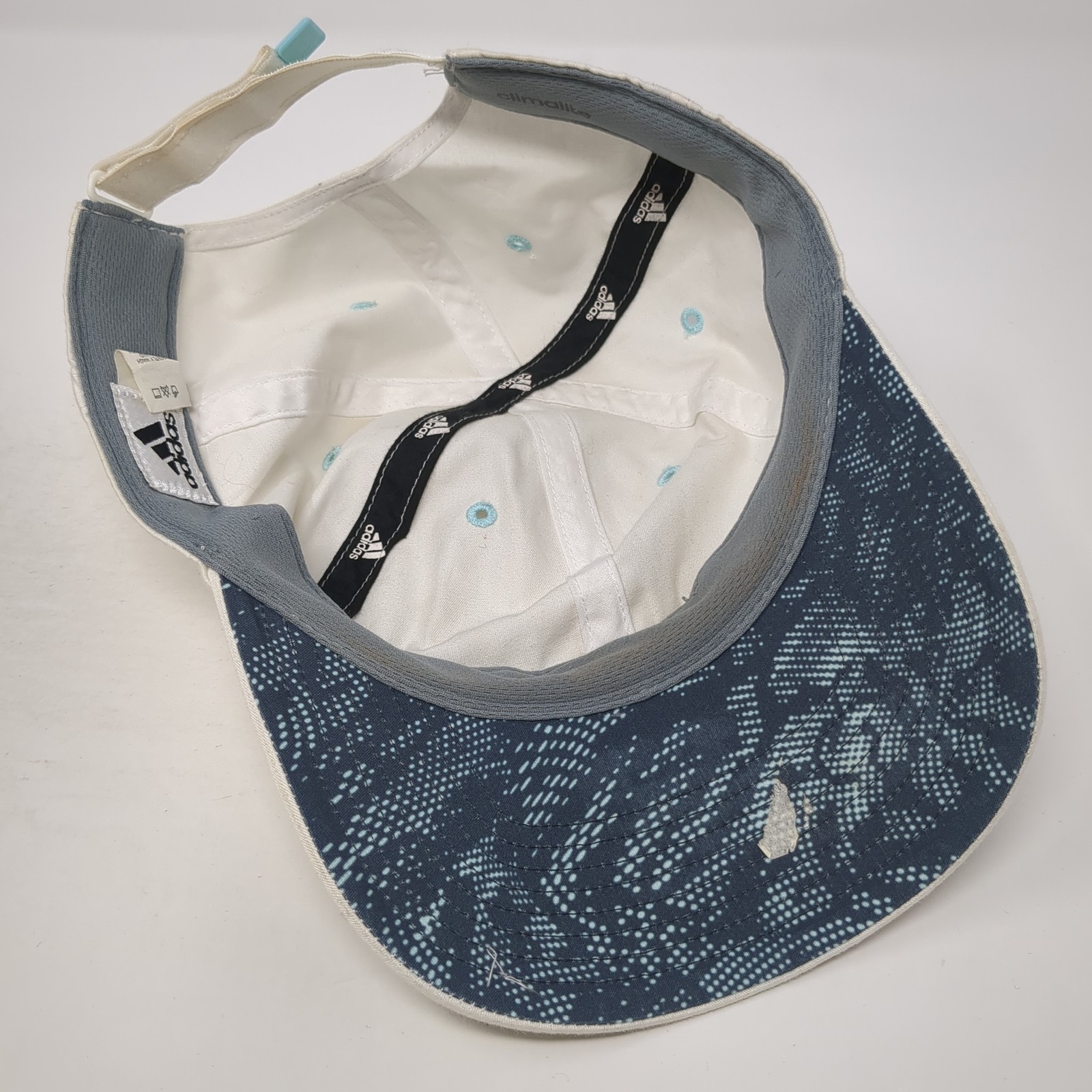 Adidas Strapback Hat Solid White One Size 3 Strip… - image 7