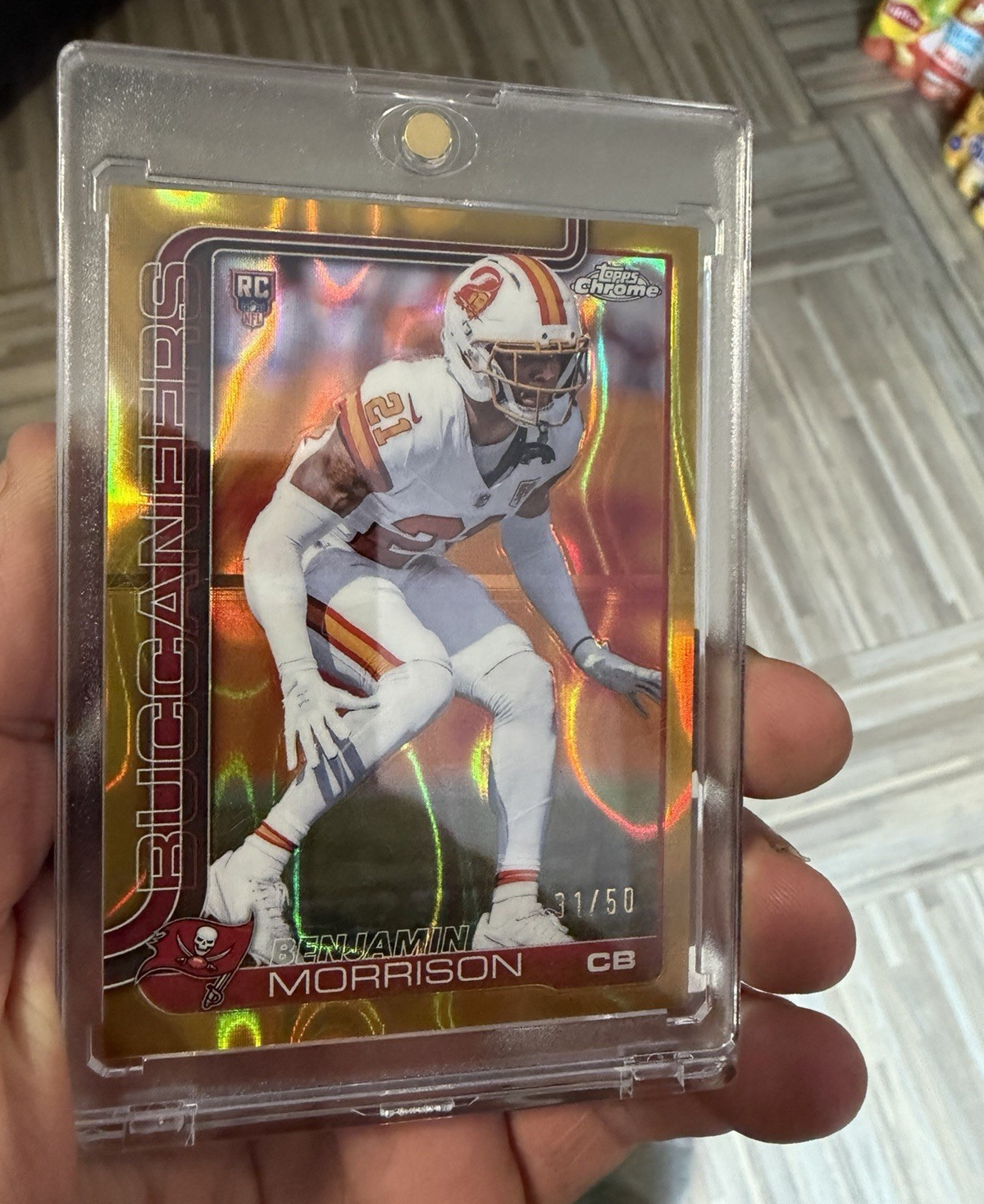 Topps 2025 Chrome Benjamin Morrison Tampa Bay Buccaneers RC #355 Numbered/50