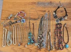 Vintage Lot of Costume Pearl Jewelry Necklaces Bracelet Brooch Pin Earrings Cuff