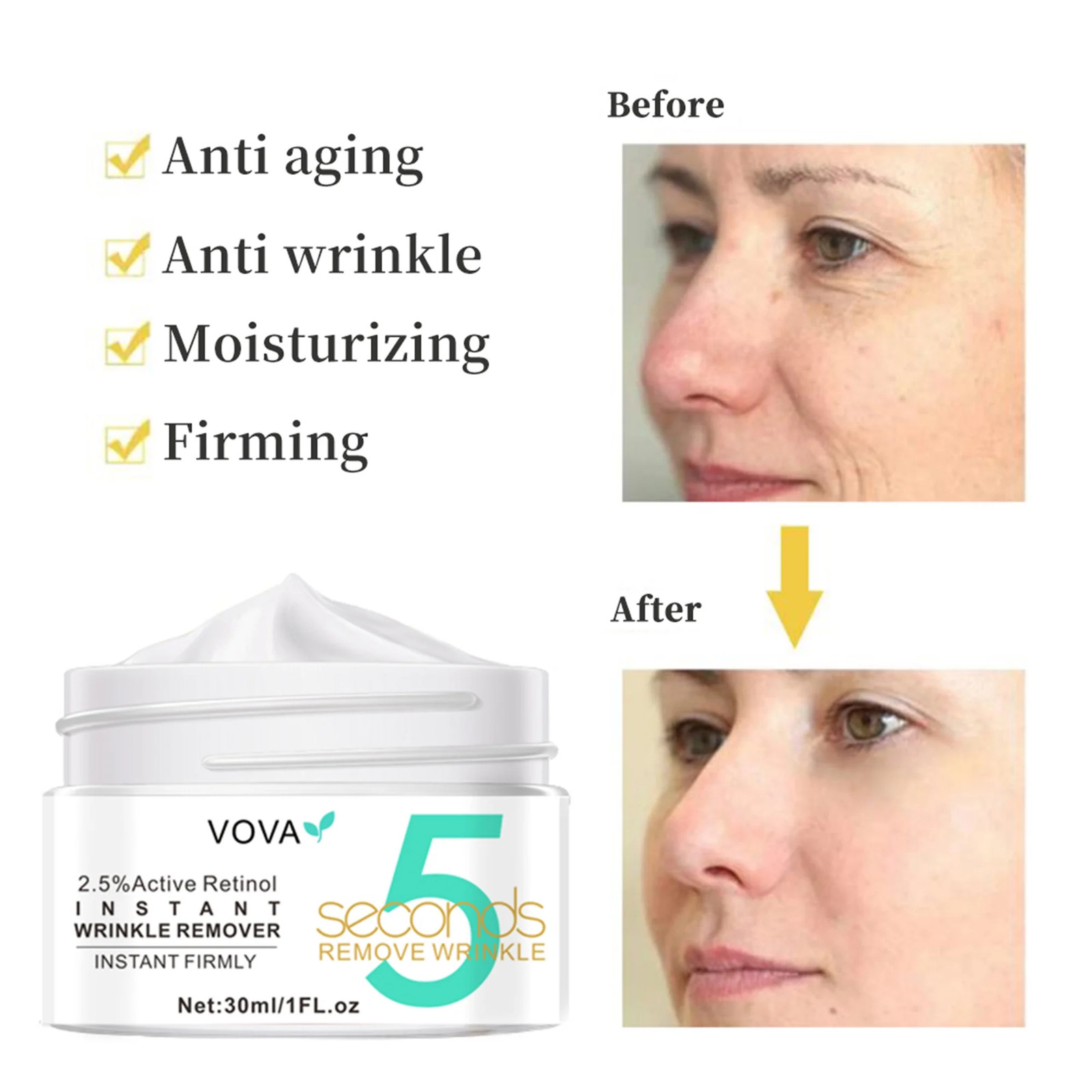 Anti-Aging Eye Cream – Instant Wrinkle Remover, Dark Circles & Puffiness Reducer