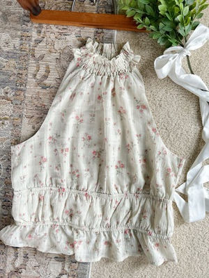 #ad And Now This Ladies Large Floral Ruched High Halter Tank $7.80