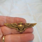 VINTAGE WW2 ? ERA US MILITARY NAVY  AIRMAN'S WINGS 1/20TH GOLD FILLED