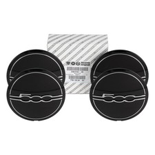 4x ORIGINAL Fiat Nabendeckel Felgendeckel 15 Zoll Schwarz 500e Cabrio 735747347