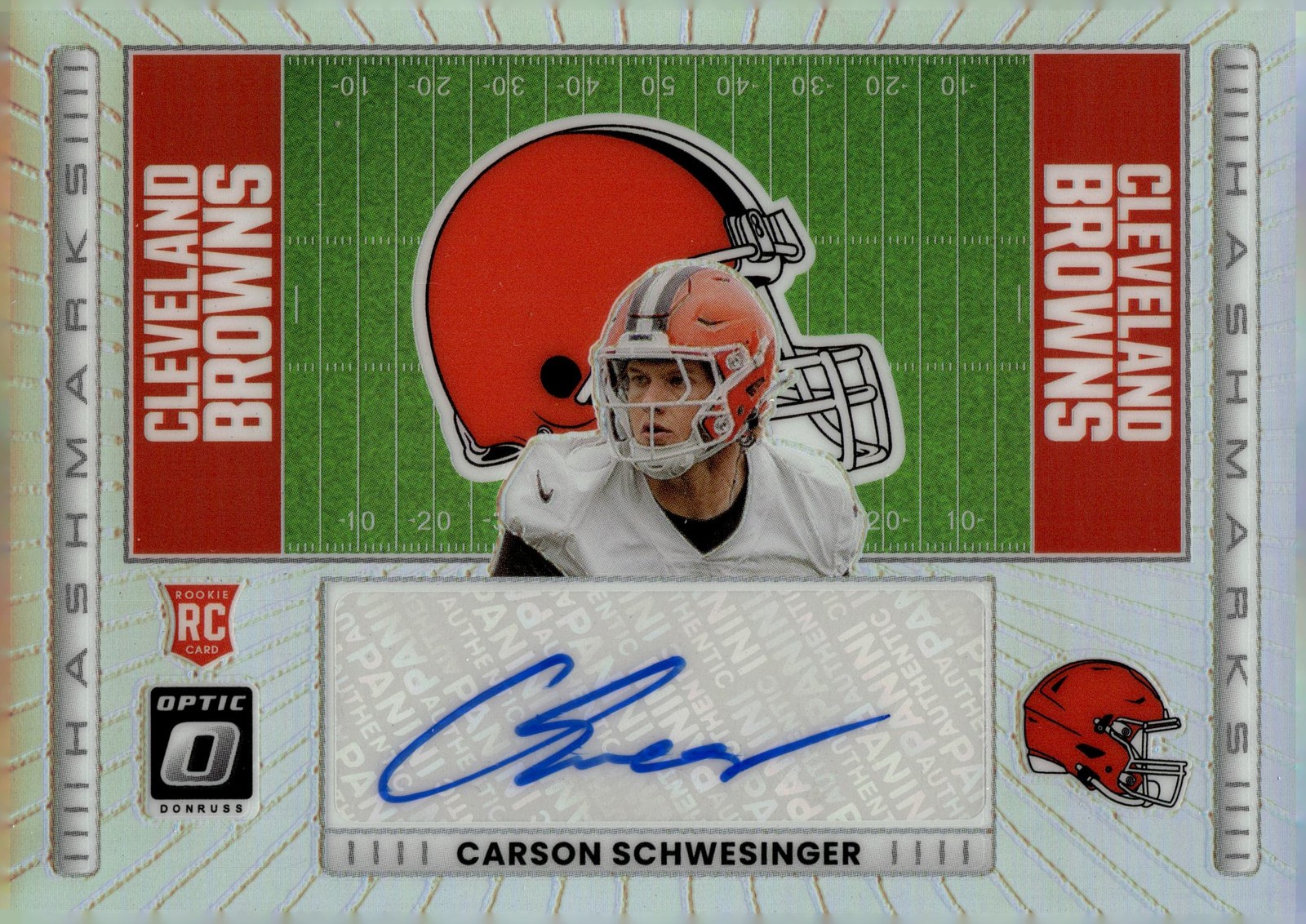 2025 Donruss Optic Hash Marks #46 Carson Schwesinger Auto Rookie RC - NM-MT