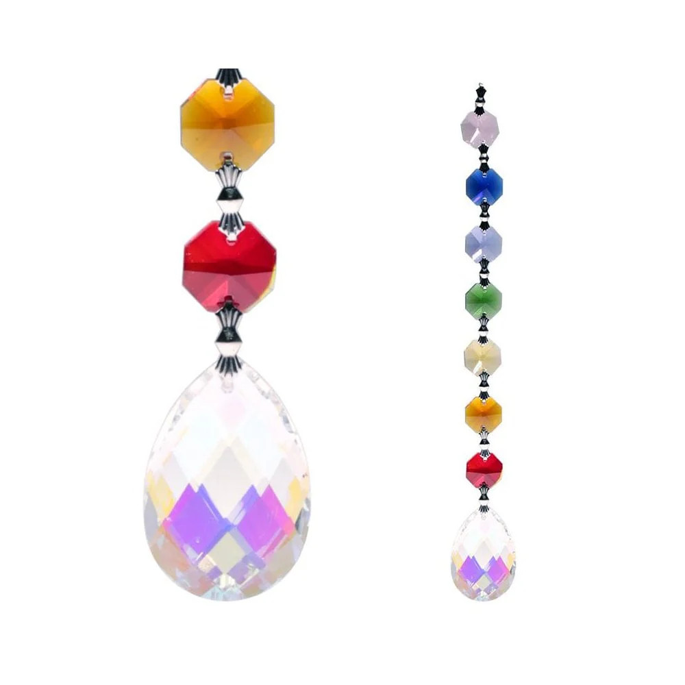 Aurora Amrita Chakra Crystal Sun Catcher 20cm – Feng Shui Hanging String