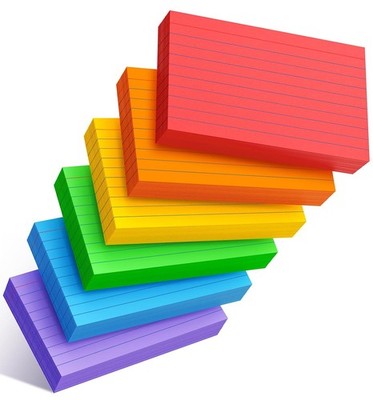 Colored Index Cards 3x5 Inch - 300 Count Ruled Flash Cards for Studing | Colored